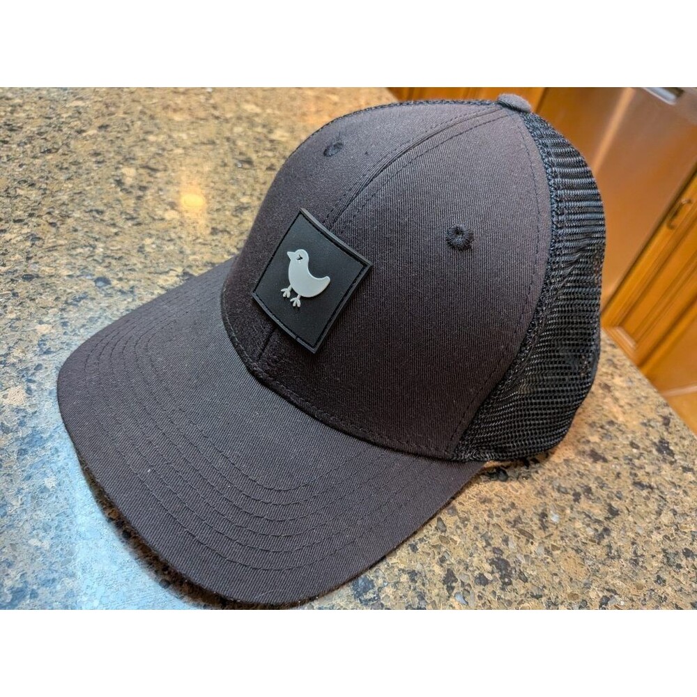 Bad Birdie Black Trucker Hat Mesh Snapback Golf Cap Rubber Bird Patch Adjustable